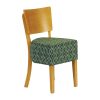 Asti Padded Soft Oak Dining Chair with Green Diamond Deep Padded Seat and Back (Pack of 2) (FT427)