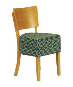 Asti Padded Soft Oak Dining Chair with Green Diamond Deep Padded Seat and Back (Pack of 2) (FT427)