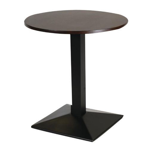 Turin Metal Base Pedestal Round Table with Dark Wood Top 700mm (FT499)
