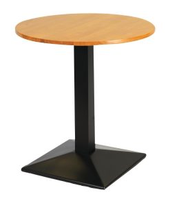 Turin Metal Base Pedestal Round Table with Soft Oak Top 700mm (FT500)