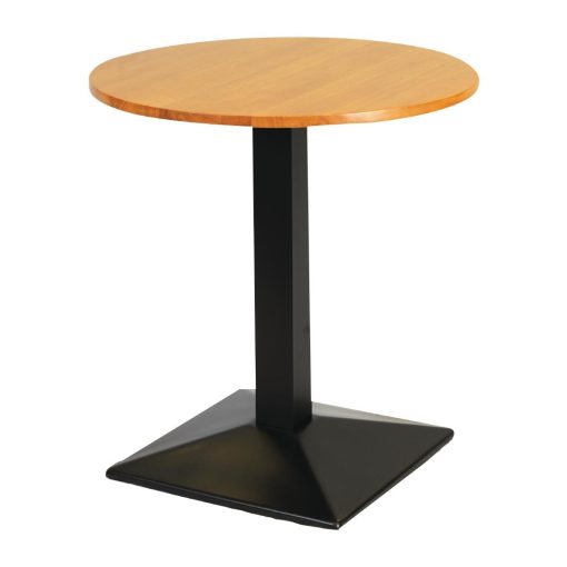 Turin Metal Base Pedestal Round Table with Soft Oak Top 700mm (FT500)