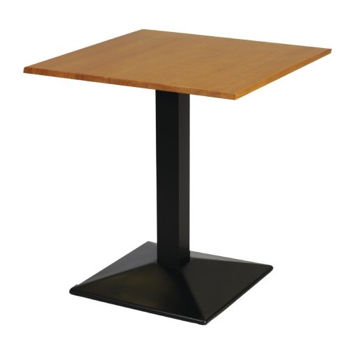 Turin Metal Base Pedestal Square Table with Soft Oak Top 700x700mm (FT502)