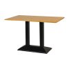 Turin Metal Base Pedestal Rectangle Table with Soft Oak Top 1200x700mm (FT504)