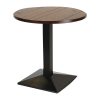 Turin Metal Base Pedestal Round Table with Vintage Top 760mm (FT511)