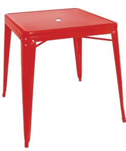 Bolero Bistro Square Steel Table Red 668mm (Single) (GC868)