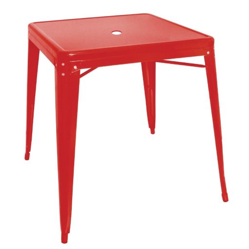 Bolero Bistro Square Steel Table Red 668mm (Single) (GC868)