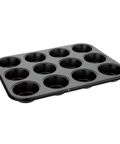 Vogue Carbon Steel Non-Stick Muffin Tray 12 Cup (GD011)