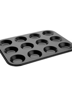 Vogue Carbon Steel Non-Stick Mini Muffin Tray 12 Cup (GD013)