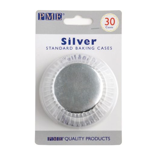PME Cupcake Baking Cases Silver (Pack of 30) (GE846)