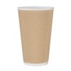 Fiesta Ripple Wall Takeaway Coffee Cups Kraft 455ml / 16oz (Pack of 25) (GF025)