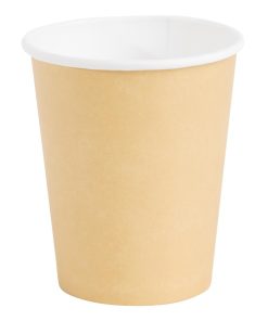 Fiesta Disposable Coffee Cups Single Wall Kraft 225ml / 8oz (Pack of 50) (GF031)