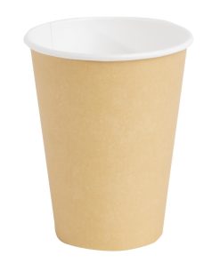 Fiesta Disposable Coffee Cups Single Wall Kraft 340ml / 12oz (Pack of 1000) (GF032)
