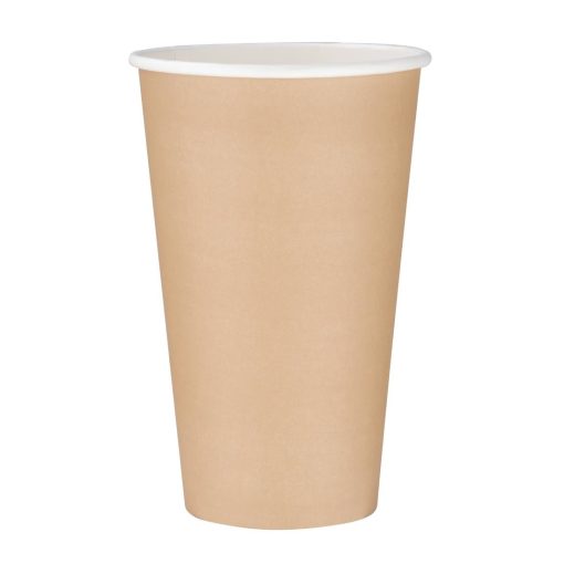 Fiesta Single Wall Takeaway Coffee Cups Kraft 455ml / 16oz (Pack of 50) (GF035)