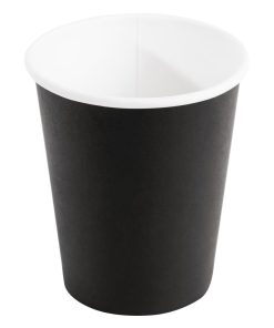 Fiesta Disposable Coffee Cups Single Wall Black 225ml / 8oz (Pack of 50) (GF041)
