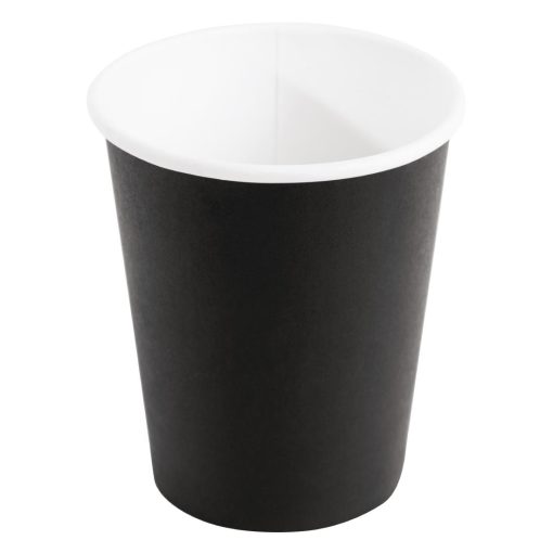 Fiesta Disposable Coffee Cups Single Wall Black 225ml / 8oz (Pack of 50) (GF041)