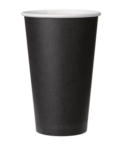 Fiesta Single Wall Takeaway Coffee Cups Black 455ml / 16oz (Pack of 50) (GF045)