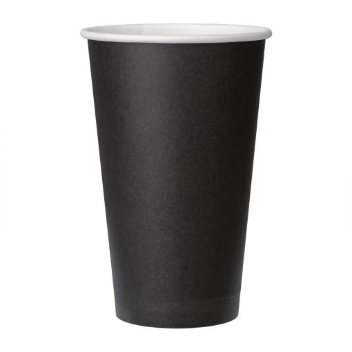 Fiesta Single Wall Takeaway Coffee Cups Black 455ml / 16oz (Pack of 50) (GF045)