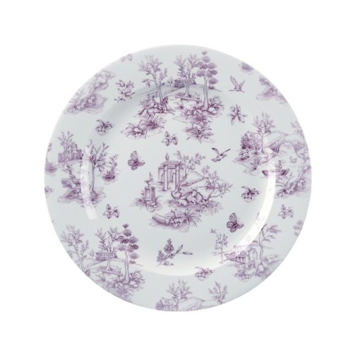 Churchill Vintage Prints Plates Cranberry Toile Print 305mm (Pack of 6) (GF308)