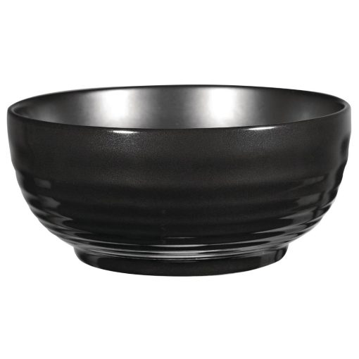 Art de Cuisine Black Glaze Ripple Bowls Large (Pack of 4) (GF708)