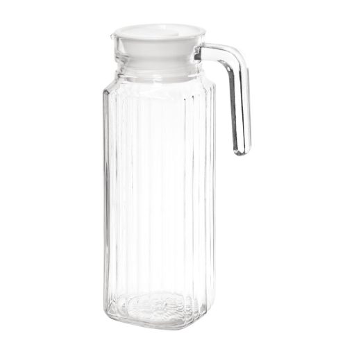 Olympia Ribbed Glass Jugs 1Ltr (Pack of 6) (GF922)