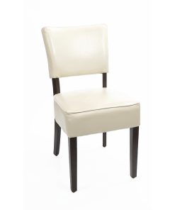 Bolero Chunky Faux Leather Chairs Cream (Pack of 2) (GF958)