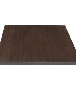 Bolero Pre-drilled Square Table Top Dark Brown 600mm (GG635)