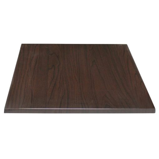 Bolero Pre-drilled Square Table Top Dark Brown 600mm (GG635)