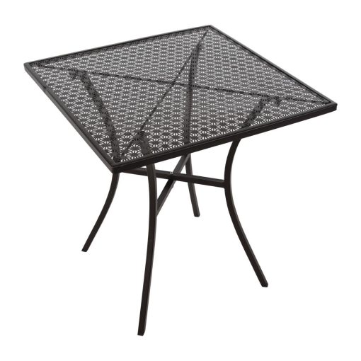 Bolero Black Steel Patterned Square Bistro Table 700mm (GG706)