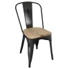 Bolero Bistro Side Chairs with Wooden Seat Pad Black (Pack of 4) (GG707)