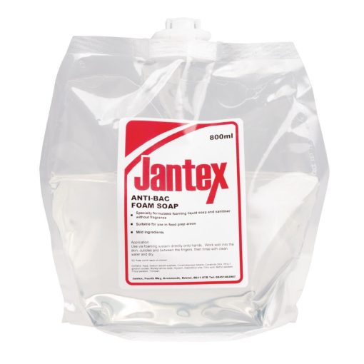Jantex Unperfumed Antibacterial Foam Hand Soap 800ml (Pack of 6) (GG948)