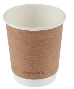 Vegware Compostable Coffee Cups Double Wall 230ml / 8oz (Pack of 500) (GH020)