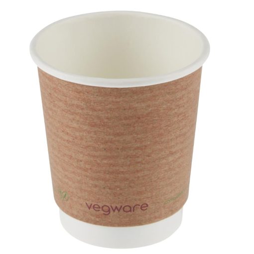 Vegware Compostable Coffee Cups Double Wall 230ml / 8oz (Pack of 500) (GH020)