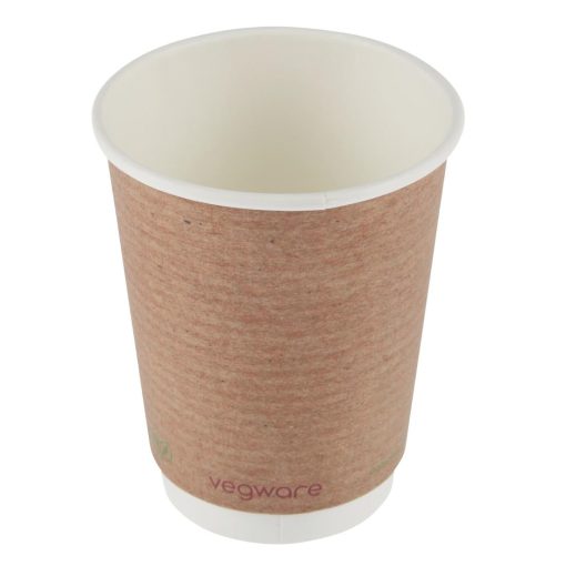 Vegware Compostable Coffee Cups Double Wall 340ml / 12oz (Pack of 500) (GH021)