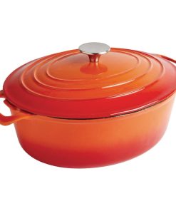 Vogue Orange Oval Casserole Dish 5Ltr (GH311)