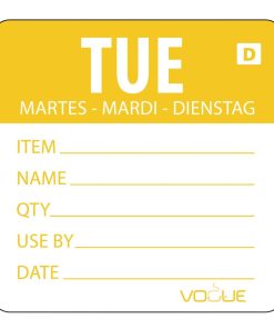 Vogue Dissolvable Day of the Week Labels Tuesday (Pack of 250) (GH352)