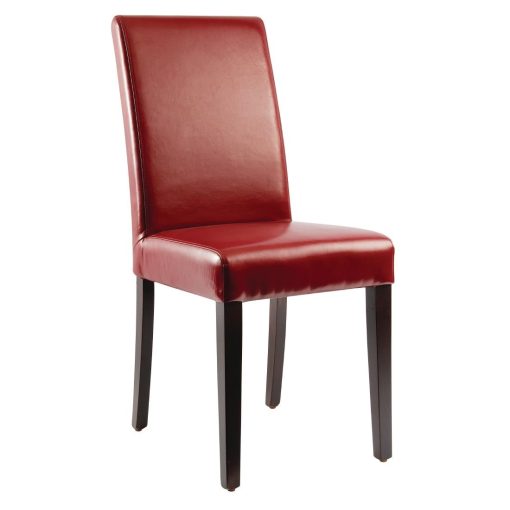 Bolero Faux Leather Dining Chairs Red (Pack of 2) (GH443)
