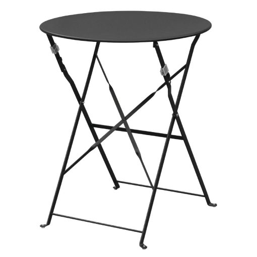 Bolero Black Pavement Style Steel Table 595mm (GH558)