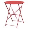 Bolero Pavement Style Round Steel Table Red 595mm (GH560)