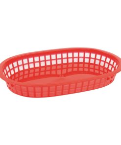 Oval Polypropylene Food Basket Red (Pack of 6) (GH967)