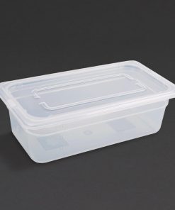 Vogue Polypropylene 1/3 Gastronorm Container with Lid 100mm (Pack of 4) (GJ519)