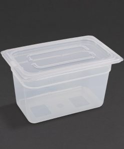 Vogue Polypropylene 1/4 Gastronorm Container with Lid 150mm (Pack of 4) (GJ524)