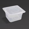 Vogue Polypropylene 1/6 Gastronorm Container with Lid 100mm (Pack of 4) (GJ526)