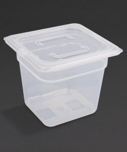 Vogue Polypropylene 1/6 Gastronorm Container with Lid 150mm (Pack of 4) (GJ527)