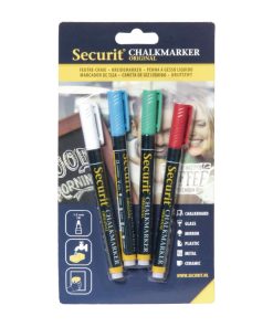 Securit 2mm Liquid Chalk Pens Assorted Colours (Pack of 4) (GJ550)