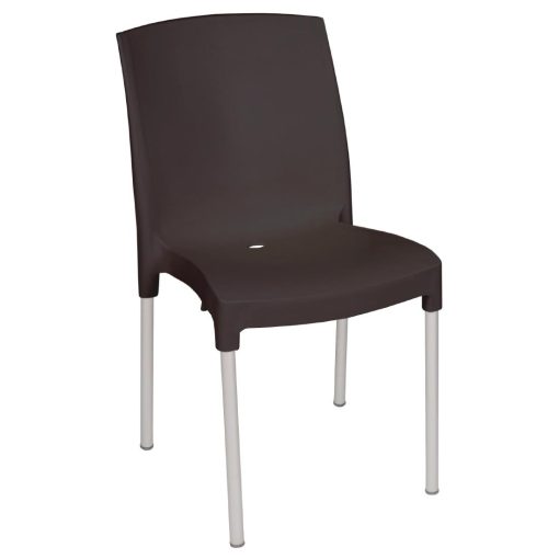 Bolero Stacking Bistro Side Chairs Black (Pack of 4) (GJ976)