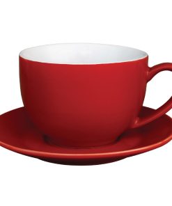 Olympia Cafe Cappuccino Cups Red 340ml (Pack of 12) (GK076)