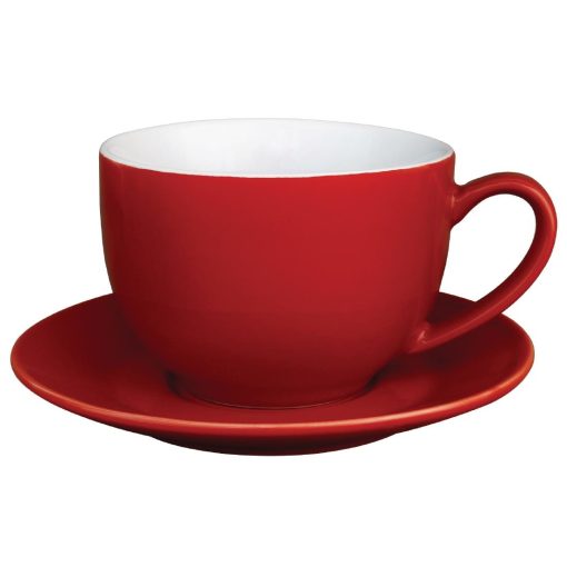 Olympia Cafe Cappuccino Cups Red 340ml (Pack of 12) (GK076)