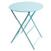 Bolero Round Pavement Style Steel Table Seaside Blue 595mm (GK983)