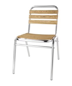 Bolero Aluminium & Ash Bistro Side Chairs (Pack of 4) (GK997)