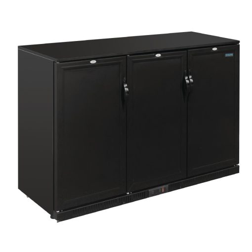 Polar G-Series 900mm Triple Solid Door Back Bar Cooler in Black 330Ltr (GL017)